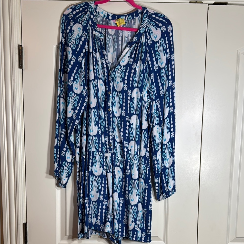 Lilly Pulitzer Blue Patterned Romper